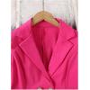 imageMilumia Girls 2 Piece Outfits Ruffle Long Sleeve Button Blazer and PantsHot Pink Plain