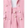 imageMilumia Girls 4 Piece Outfits Knit Top Mini Skirt and Blazer Jacket with HatsPink