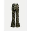 imageMilumia Girls Camo Print Flared Leg Long Pants High Waisted Bell BottomsArmy Green