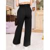imageMilumia Girls Cute High Waist Flowy Wide Leg Dress Pants Palazzo PantsBlack