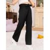 imageMilumia Girls Cute High Waist Flowy Wide Leg Dress Pants Palazzo PantsBlack