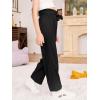 imageMilumia Girls Cute High Waist Flowy Wide Leg Dress Pants Palazzo PantsBlack