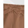 imageMilumia Girls Cute High Waist Flowy Wide Leg Dress Pants Palazzo PantsPlain Brown
