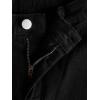 imageMilumia Girls Raw Hem Flare Jeans Long Bell Bottom Wide Leg Denim Pants with PocketsBlack