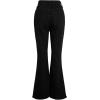 imageMilumia Girls Raw Hem Flare Jeans Long Bell Bottom Wide Leg Denim Pants with PocketsBlack