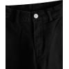 imageMilumia Girls Raw Hem Flare Jeans Long Bell Bottom Wide Leg Denim Pants with PocketsBlack