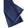 imageMilumia Girls Raw Hem Flare Jeans Long Bell Bottom Wide Leg Denim Pants with PocketsDeep Blue