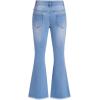 imageMilumia Girls Ripped Flare Bell Bottom Jeans High Waist Denim Pants with PocketsLight Blue