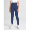 imageMilumia Girls Wideband Waist Leggings High Waisted Tights Workout Yoga PantsDark Blue Teal