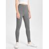 imageMilumia Girls Wideband Waist Leggings High Waisted Tights Workout Yoga PantsLight Grey