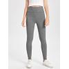 imageMilumia Girls Wideband Waist Leggings High Waisted Tights Workout Yoga PantsLight Grey