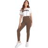 imageMilumia Girls Wideband Waist Leggings High Waisted Tights Workout Yoga PantsMocha Brown