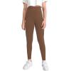 imageMilumia Girls Wideband Waist Leggings High Waisted Tights Workout Yoga PantsMocha Brown