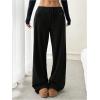 imageMilumia Womens Drawstring Low Waist Straight Leg Sweatpants Loose Fit Track PantsBlack