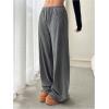 imageMilumia Womens Drawstring Low Waist Straight Leg Sweatpants Loose Fit Track PantsGrey