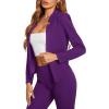 imageMilumia Womens Elegant Open Front Notched Neck Blazer Work Outerwear JacketPurple