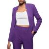 imageMilumia Womens Elegant Open Front Notched Neck Blazer Work Outerwear JacketPurple