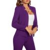 imageMilumia Womens Elegant Open Front Notched Neck Blazer Work Outerwear JacketPurple