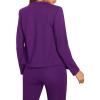 imageMilumia Womens Elegant Open Front Notched Neck Blazer Work Outerwear JacketPurple