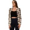imageMilumia Womens Elegant Plaid Open Front Notched Neck Blazer Work Outerwear JacketBeige