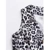 imageMilumia Womens Leopard Print Blazer Vest V Neck Sleeveless Button Down JacketGrey