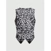 imageMilumia Womens Leopard Print Blazer Vest V Neck Sleeveless Button Down JacketGrey