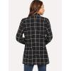 imageMilumia Womens Open Front Blazer Casual Lightweight Plaid Roll Up Sleeve Jacket ShirtBlack