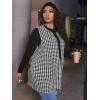 imageMilumia Womens Plus Size Houndstooth Vest Blazers Open Front CardiganBlack and White