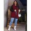 imageMilumia Womens Plus Size Houndstooth Vest Blazers Open Front CardiganRed and Black
