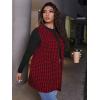 imageMilumia Womens Plus Size Houndstooth Vest Blazers Open Front CardiganRed and Black