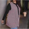imageMilumia Womens Plus Size Houndstooth Vest Blazers Open Front CardiganWhite and Red