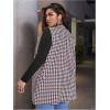 imageMilumia Womens Plus Size Houndstooth Vest Blazers Open Front CardiganWhite and Red