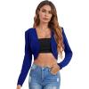 imageMilumia Business Casual Blazers for Women Open Front Crop Lightweight Jacket Shrug OutwearBlue