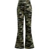 imageMilumia Girls Camo Print Flared Leg Long Pants High Waisted Bell BottomsArmy Green