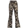 imageMilumia Girls Camo Print Flared Leg Long Pants High Waisted Bell BottomsBrown