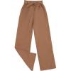 imageMilumia Girls Cute High Waist Flowy Wide Leg Dress Pants Palazzo PantsPlain Brown