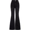 imageMilumia Girls Ripped Flare Bell Bottom Jeans High Waist Denim Pants with PocketsBlack Solid