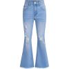 imageMilumia Girls Ripped Flare Bell Bottom Jeans High Waist Denim Pants with PocketsLight Blue
