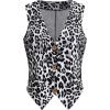 imageMilumia Womens Leopard Print Blazer Vest V Neck Sleeveless Button Down JacketGrey