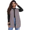 imageMilumia Womens Plus Size Houndstooth Vest Blazers Open Front CardiganWhite and Red