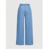 imageMilumia Girl High Elastic Waist Wide Leg Jeans Baggy Going Out Denim PantsBlue