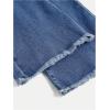 imageMilumia Girl Raw Hem Flare Jeans High Rise Wide Leg Bottoms Casual Long Denim Pants Medium Wash 10Y