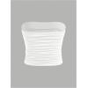 imageMilumia Girls 2 Pack Tube Top Ruched Strapless Going Out Basic Bandeau TopsBlue and White