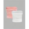 imageMilumia Girls 2 Pack Tube Top Ruched Strapless Going Out Basic Bandeau TopsWhite and Pink