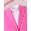 imageMilumia Girls 2 Piece Outfits Button Long Sleeve Blazer and Pants SetHot Pink