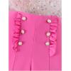 imageMilumia Girls 2 Piece Outfits Button Long Sleeve Blazer and Pants SetHot Pink