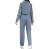 imageMilumia Girls 2 Piece Outfits Long Sleeve Crop Blazer Jacket and PantsBlue