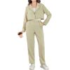 imageMilumia Girls 2 Piece Outfits Long Sleeve Crop Blazer Jacket and PantsGreen