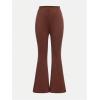 imageMilumia Girls 3 Pack Flared Leg Pants Set Elastic Waist Bell Bottom PantsBrown Apricot