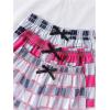 imageMilumia Girls 3 Pieces Casual Plaid Print Elastic Waist Comfy Summer Fall ShortsBlue Pink Grey